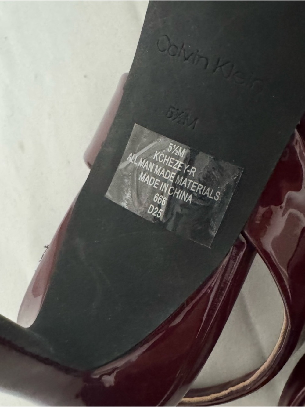 Calvin Klein Women’s Size 5.5M Wine Patent Strappy High Heel Ankle Strap EUC - Picture 7 of 10